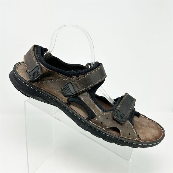 Clarks Men's Brown Leather Slingback Adjustable Sporty Sandals Size 12M Casual - Picture 1 of 12